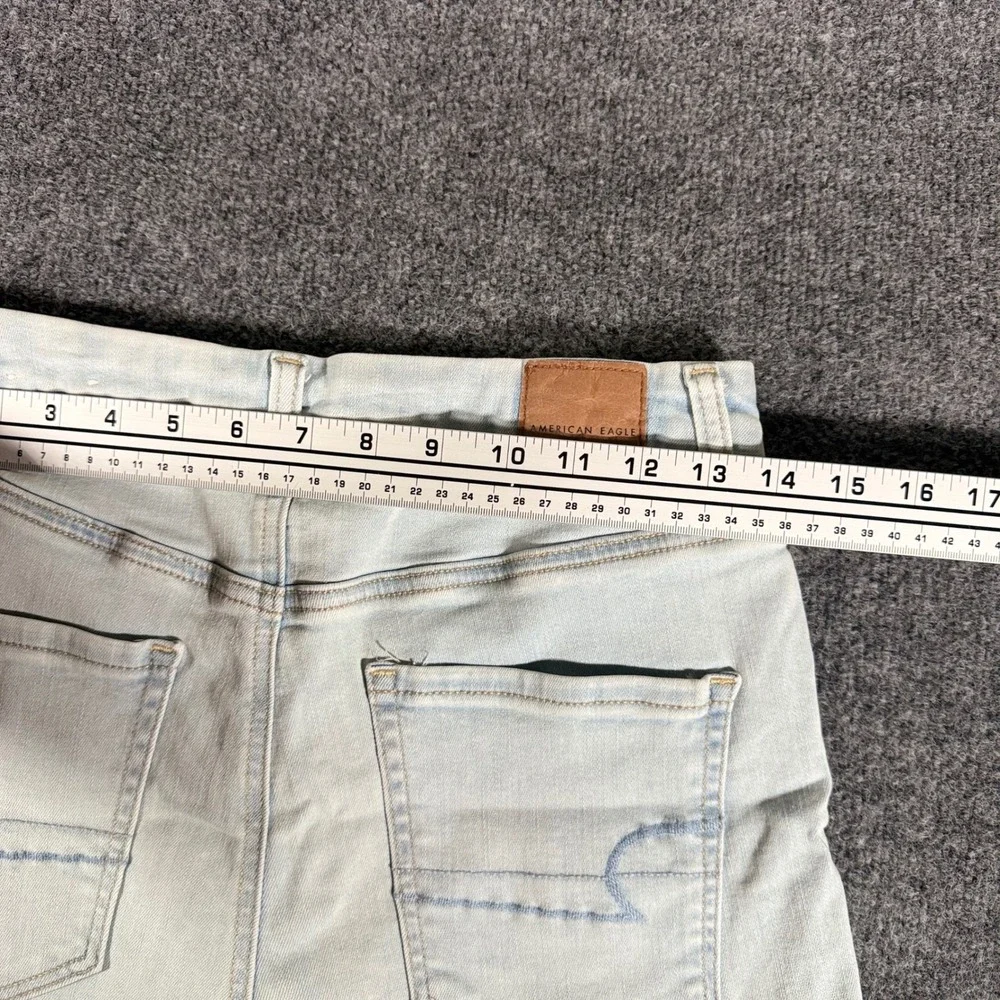 American Eagle Denim Shorts Ne(x)t Level Stretch High Waisted Raw Hem 10 Light